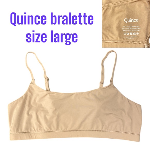 L Quince Second Skin Scoop Neck Bralette Pullover Wirefree No Pads Adj. Straps - Picture 1 of 15